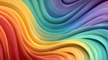 Vivid flowing bands of rainbow spectrum create an abstract, undulating background texture
