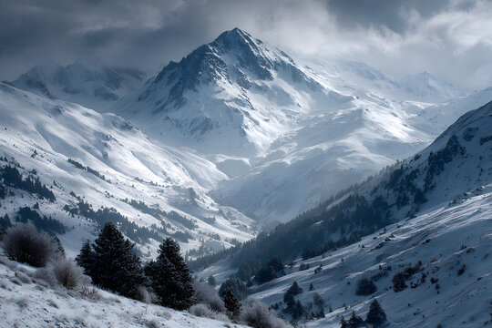 Fototapeta Hautes-Pyrénées - Peyragudes - Montagnes enneigées