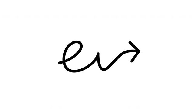 Hand drawn arrow doodle wavy direction symbol movement flow creative
