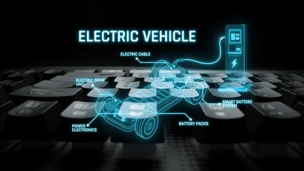 Structure of electric car showing battery system, traction motor, control units, and charging station for understanding EV functionality and energy flow Marrow