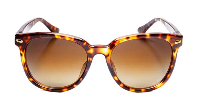 Stylish Brown Tortoiseshell Sunglasses Isolated On A Black Background