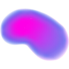 Vibrant Gradient Blob Shape with Magenta and Blue Hues on Transparent Background Abstract Organic Form