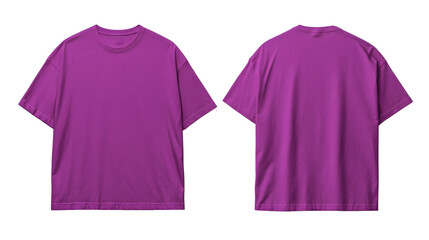 Stylish violet tee shirt mockup showcasing front and back sides for your apparel designs or promotional campaigns today