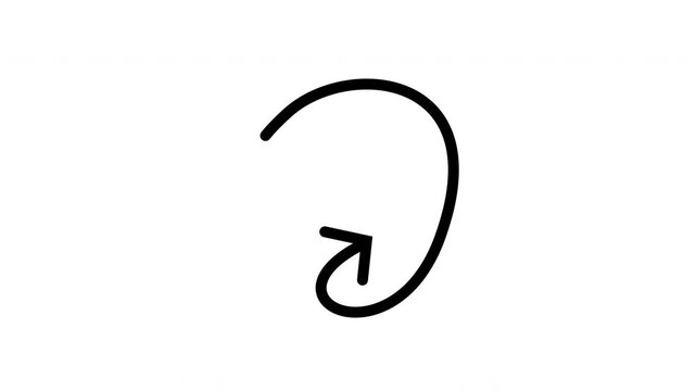 Hand-drawn arrow circular loop refresh undo doodle sketch infographic element