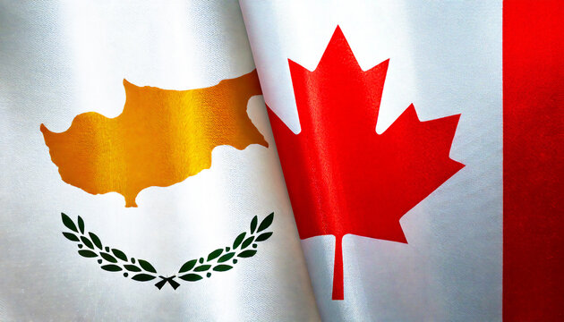 カナダの国旗とキプロスの国旗(canada flag & Cyprus flag.)
