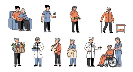 Compassionate Caregivers Diverse Healthcare Team & Home Support