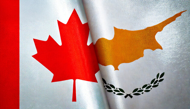 カナダの国旗とキプロスの国旗(canada flag & Cyprus flag.)
