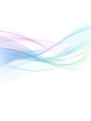 Fototapeta premium 青と紫と緑の光のウェーブが交差する涼しげな抽象背景