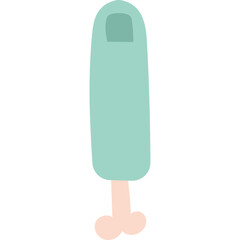 Pale Blue Ice Pop on Wooden Stick Against White Background Simple Frozen Treat Refreshing Summer Dessert