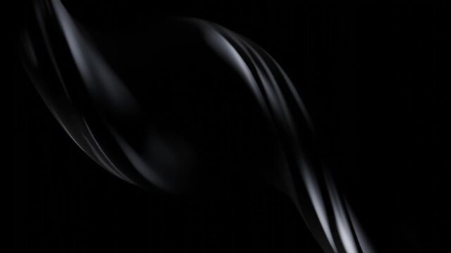 Dark black wavy lines spinning and flowing continuously over abstract background