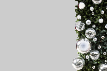 Horizontal postcard - New Years and disco silver balls with glass elements