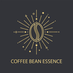 Geometric lion illustration in gold on a black background