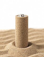Sand Battery Thermal power Storige Standing in Sand: Sustainable Renewble Energy Transition Concept