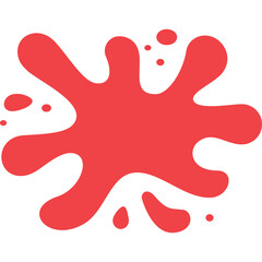 Vibrant Red Ink Splash Stain Abstract Shape on Transparent Background Dynamic Fluid Motion Artistic Expression Bold Color