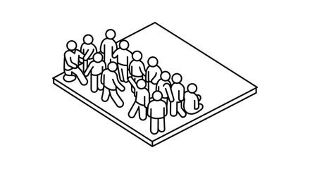 crowd on platform a speaker addressing an audience on stage promoting social interaction and community engagement ideal for event promotion