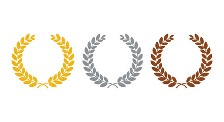 gold silver bronze wreaths honoring top achievements celebrating sporting excellence recognizing victory ideal for awards ceremonies and promoting competition