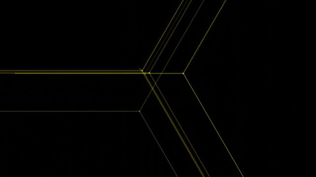 Multicolor neon lines continuously changing color and moving in dynamic endless motion