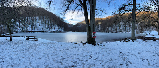 Soderasen National Park in Sweden during winter season.