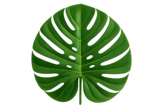 Monstera deliciosa leaf showcasing lush green botany, tropical plant nature, and exotic jungle flora with transparent background - Powered by Adobe