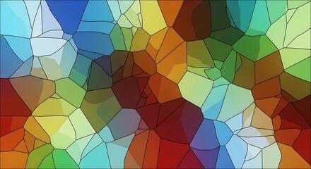 Vivid polygon mesh with varied gradient colors geometric abstraction