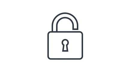 Simple padlock icon offers security, protection, and privacy solutions