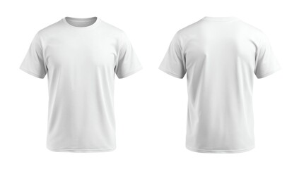 Front back and 34 views of white t-shirt on isolated on white background hip hop style Shooted on a invisible mannequin