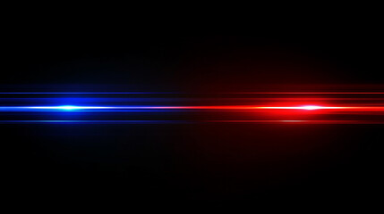 Obraz premium Futuristic abstract background with rotational border lines and high speed red and blue light trails forming horizontal motion rays that suggest advanced technology energy velocity and digital movemen