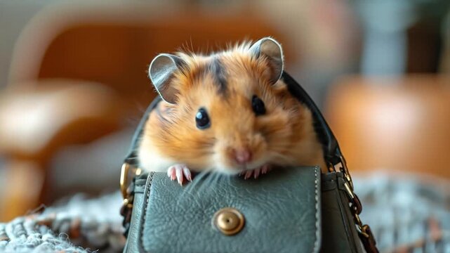 Hamster in a bag.