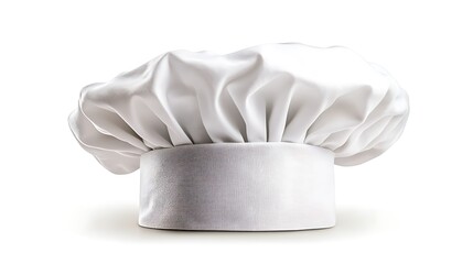 Chef's hat isolated against a crisp white backdrop, perfect for showcasing culinary expertise, restaurant branding, or food industry promotions