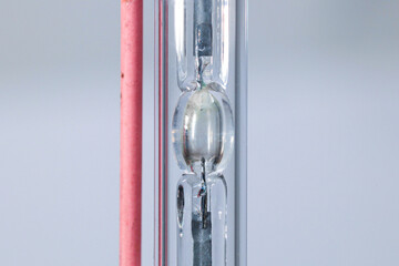 Close-up of a xenon car headlight.