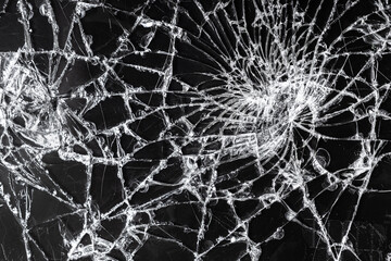 Broken black glass, texture, overlay, broken glass, cracked glass