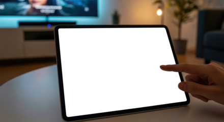 smart home control with tablet blank screen frameless modern design 