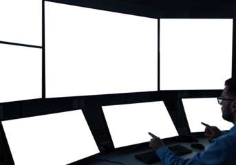 monitoring multiple screen mock up set up industrial set up