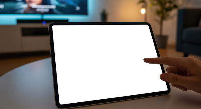 smart home control with tablet blank screen frameless modern design 