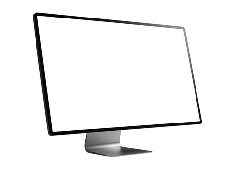 Monitor displaying mock up vibrant business data for financial analysis use