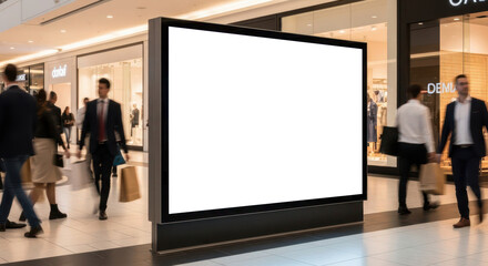 advertising display mockup in shopping center