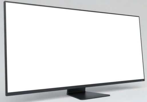 ultra wide curved monitor screen mock up - Powered by Adobe