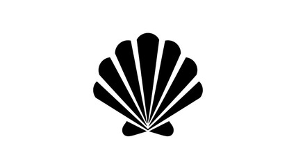 Vector illustration&nbsp;of black silhouette of a scallop shell icon representing the camino de santiago pilgrimage, isolated on transparent background 