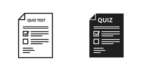 Quiz test document icon with checkboxes, representing an online exam or survey for education and assessment