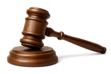 Wooden gavel and sound block symbolizing justice, law, judgment, verdict, legal system, court, auction, and authority