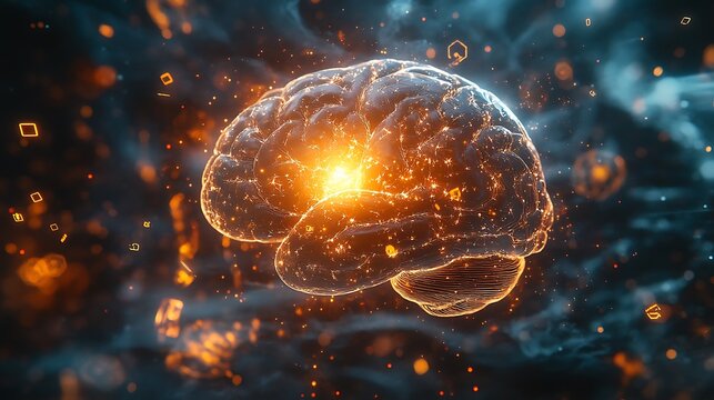 Unlock your brain's potential with this stunning visualization of neural networks firing and sparking creativity, perfect for science and innovation projects