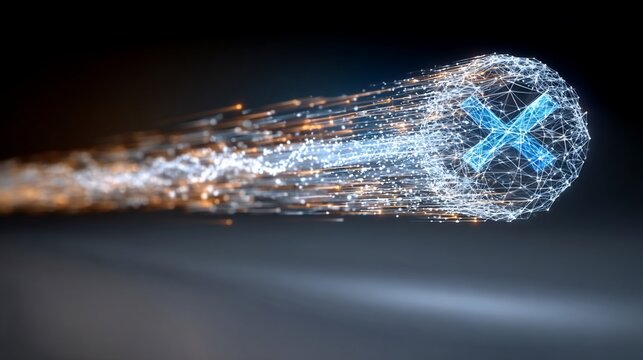 Abstract depiction of data transmission, highlighting advanced technology and connectivity