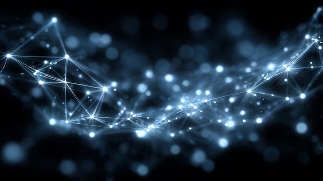 Abstract futuristic network background with glowing nodes and connections pattern