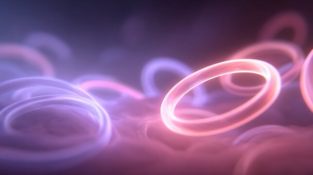 Abstract image featuring pink and purple glowing circles evoking a futuristic atmosphere - Powered by Adobe