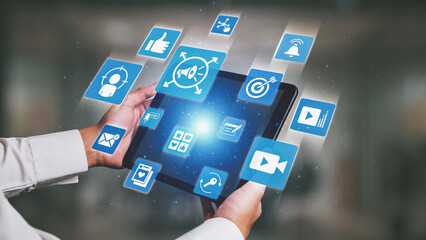 Content marketing interface with data dashboards, analytics charts, and content tools. Marketing success comes from content performance, content planning, and marketing optimization. Spire