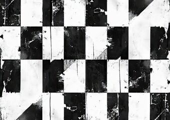 Abstract distressed checkered pattern background, rough texture, possible design use