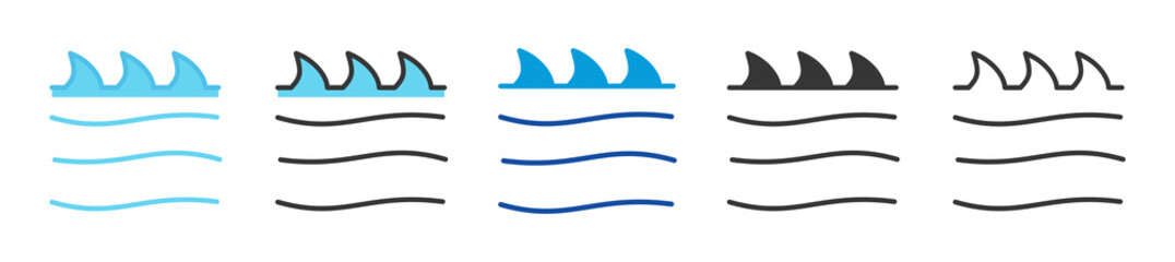 Fototapeta premium sea wave icon set multi style various collection