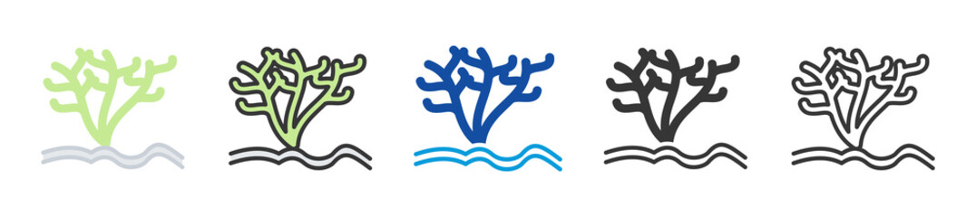 kelp forest icon set multi style various collection
