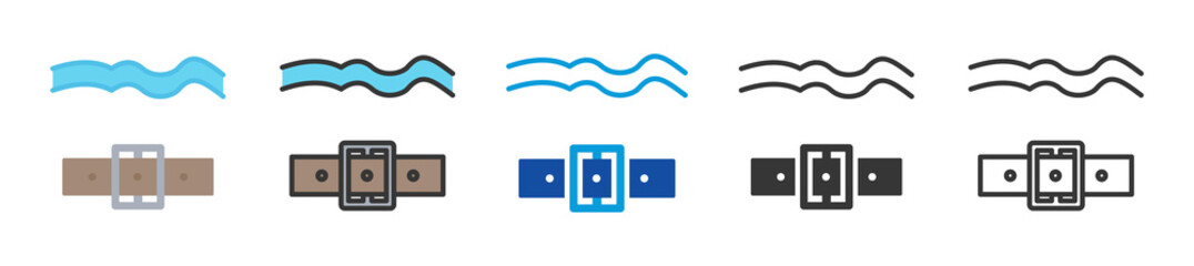 Naklejka premium weight belt icon set multi style various collection