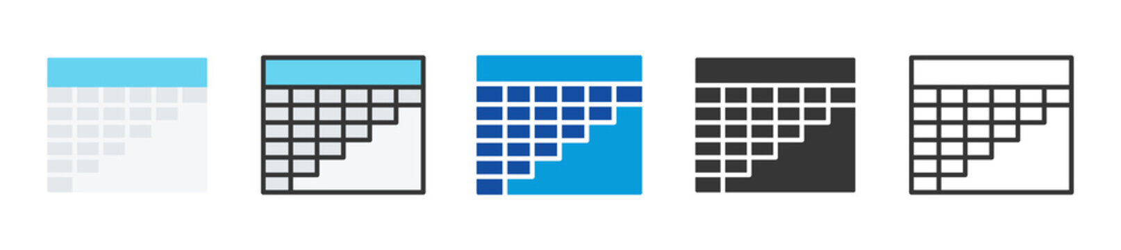 dive table icon set multi style various collection